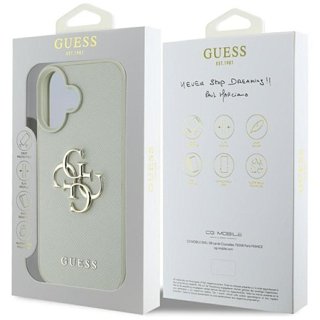 Guess Grained Big 4G Logo Small Classic Logo - Case for iPhone 16 (green)