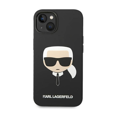 Karl Lagerfeld Silikonové pouzdro Iconic Karl`s Head - iPhone 14 Plus (černé)