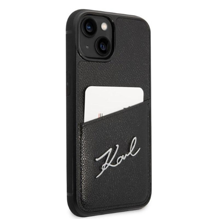 Karl Lagerfeld Signature Logo Cardslot - pouzdro na iPhone 14 (černé)