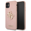 Guess Saffiano 4G Big Metal Logo - Coque iPhone 11 (rose)