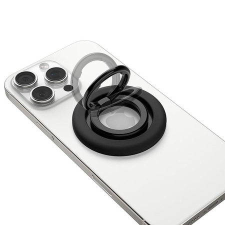 Spigen Nano Pop MagSafe Phone Ring - Magnetischer Fingerhalter mit Standfunktion (Schwarz Sesam)