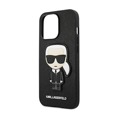 Karl Lagerfeld Saffiano Ikonik Patch - pouzdro pro iPhone 13 Pro (černé)