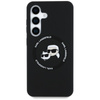Karl Lagerfeld Silicone Double Heads And Circle MagSafe - Case for Samsung Galaxy S25 (Black)