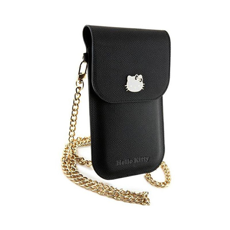 Hello Kitty Leather Metal Logo Chain - Phone Bag (black)