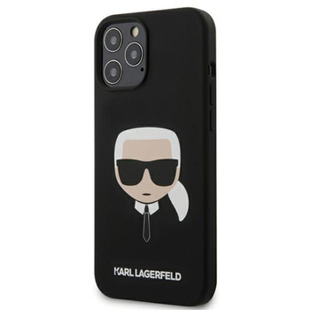 Silikonové pouzdro Karl Lagerfeld Iconic Karl`s Head - iPhone 12 Pro Max (černé)