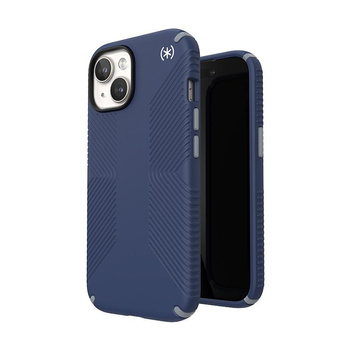 Speck Presidio2 Grip - Tasche iPhone 16e / iPhone 15 / iPhone 14 / iPhone 13 (Küstenblau / Staubgrau / Weiß)