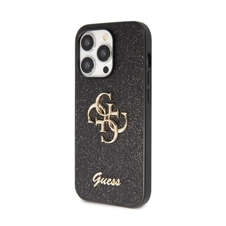 Étui Guess Glitter Script Big 4G - iPhone 14 Pro Max Case (noir)