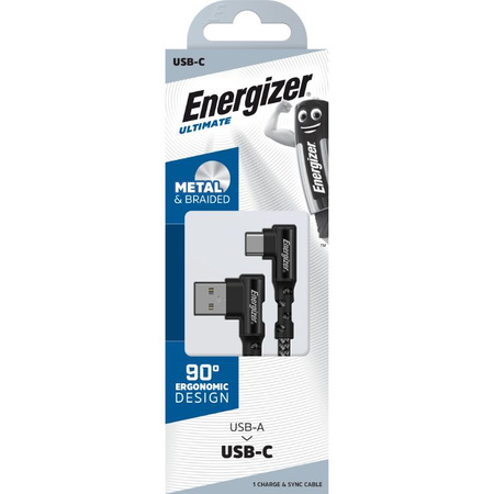 Energizer Ultimate - Herní kabel USB-A na USB-C 90° 2 m (černý)