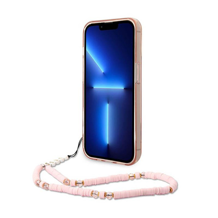 Guess Translucent Pearl Strap - Case for iPhone 14 Pro (Pink)