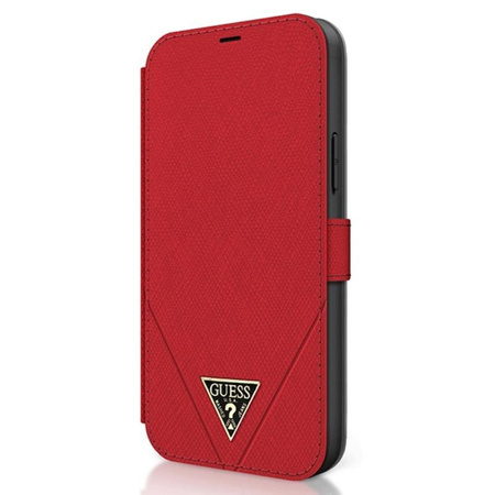Guess Booktype Saffiano V - Coque iPhone 12 / iPhone 12 Pro (rouge)