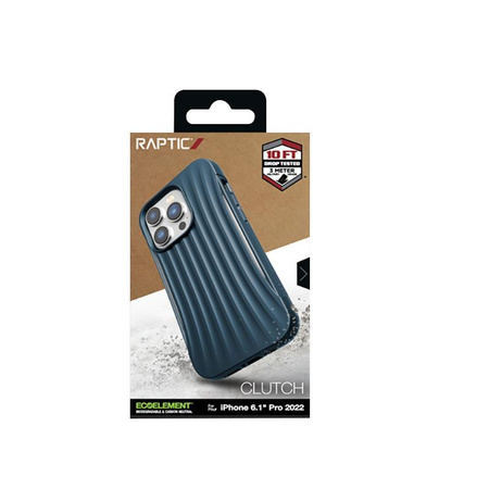 X-Doria Raptic Clutch - Étui biodégradable pour iPhone 14 Pro (Testé en chute de 3m) (Bleu)