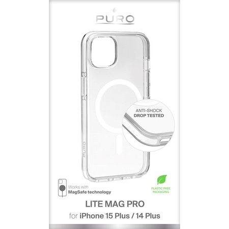 PURO LITE MAG PRO - pouzdro MagSafe pro iPhone 15 Plus (průhledné)