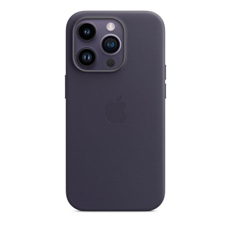 Apple Leather Case - Skórzane etui z MagSafe do iPhone 14 Pro (atramentowy)