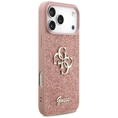 ETUI DO IPHONE 17 PRO MAX RÓŻOWE GUESS ORYGINALNE BROKATOWE ELEGANCKIE