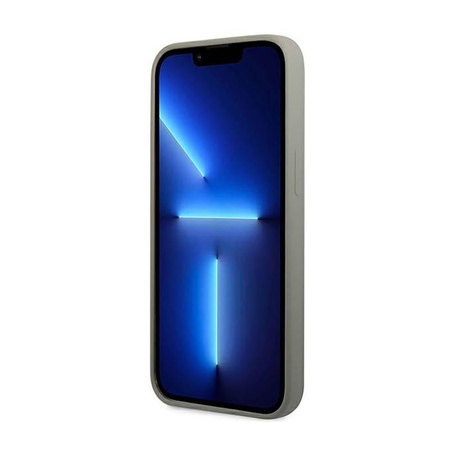 Guess Silicone Logo Plate MagSafe - Hülle für iPhone 13 Pro Max (Grau)