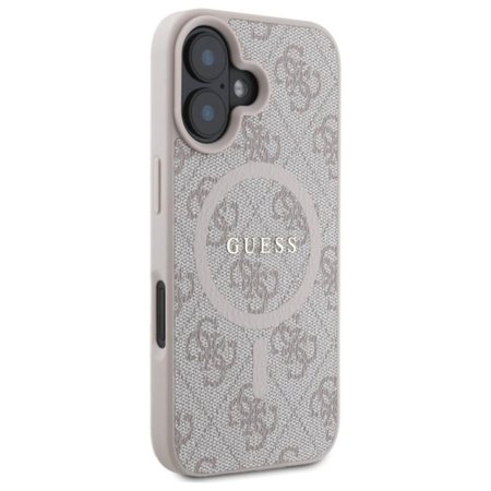 Guess 4G Ring Classic Logo MagSafe – Pouzdro pro iPhone 16 (růžové)