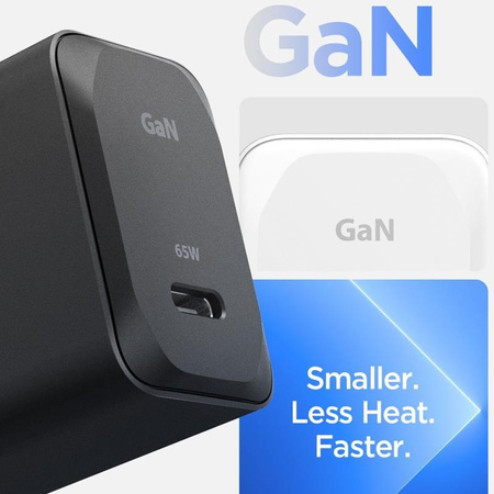 Spigen ArcStation Pro GaN-651 - Chargeur secteur USB-C PD 3.0 PPS 65W + câble USB-C (Noir)