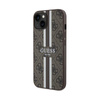 Guess 4G Étui MagSafe à rayures imprimées - iPhone 15 (marron)