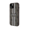 Guess 4G Printed Stripes MagSafe - Etui iPhone 15 (brązowy)