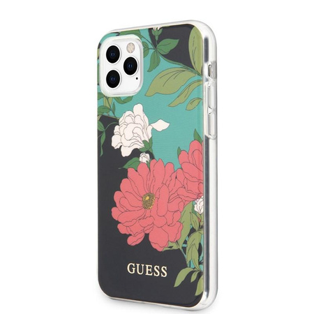 Guess Flower Shiny Collection N1 - iPhone 11 Pro Case (Black)