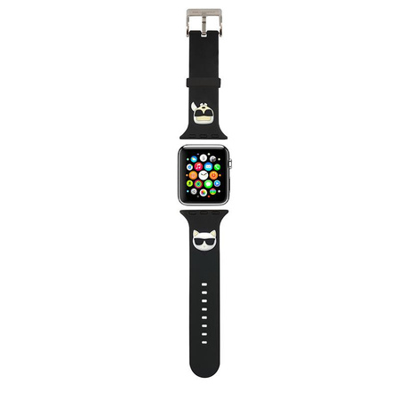 Karl Lagerfeld szilikon Karl & Choupette Heads - szíj Apple Watch-hoz 38/40/41 mm (fekete)