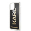 Logo Karl Lagerfeld Karl Liquid Glitter - Coque pour iPhone 11 Pro (Noir/Or Glitter)