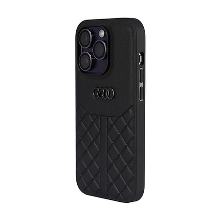 Audi Genuine Leather - iPhone 14 Pro Case (Noir)