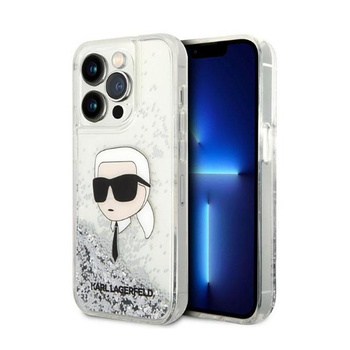 Karl Lagerfeld Liquid Glitter NFT Karl's Head - iPhone 14 Pro Case (silver)