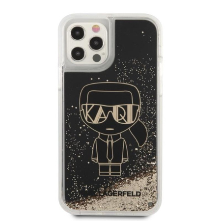 Karl Lagerfeld Liquid Glitter Gatsby - Coque pour iPhone 12 / iPhone 12 Pro (noir)