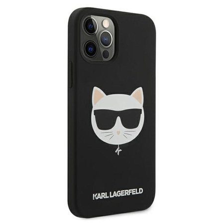 Karl Lagerfeld Choupette Head Silicone - Coque iPhone 12 / iPhone 12 Pro (noir)