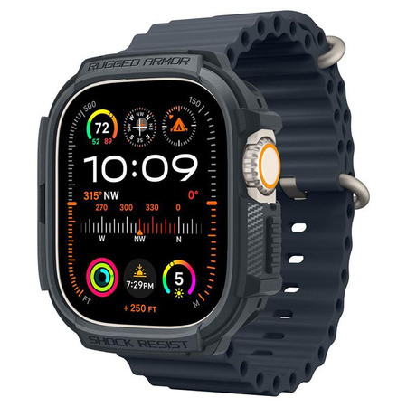 Spigen Rugged Armor - Gehäuse für Apple Watch Ultra 1/2 49 mm (Dunkelgrau)