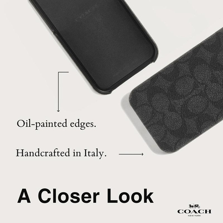 Coach Slim Wrap Signature C Case - iPhone 15 Pro Case (Charcoal)