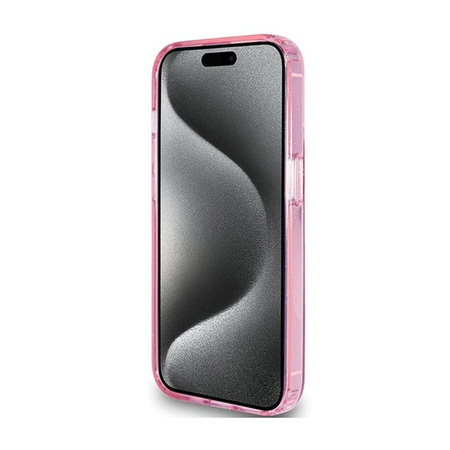 Guess Ring Stand Script Glitter MagSafe - iPhone 15 Pro Case (rose)