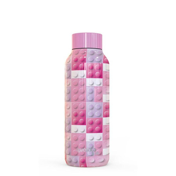 Quokka Solid Kids - Bouteille thermique en acier inoxydable 510 ml (Pink Bricks)