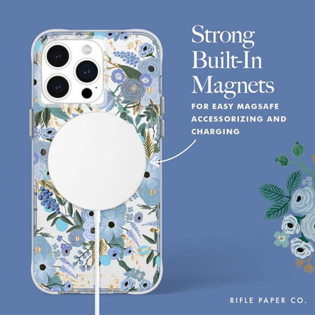 Rifle Paper Clear MagSafe - iPhone 15 Pro Max Case (Garden Party Blue)