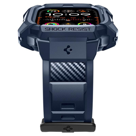 Spigen Rugged Armor Pro - Bracelet avec étui pour Apple Watch Ultra 49 mm (Bleu marine)