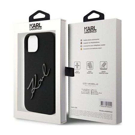 Karl Lagerfeld Silicone Karl Script - iPhone 15 Case (black)