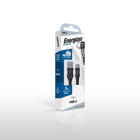 Energizer Ultimate - Propojovací kabel USB-A na USB-C 2 m (černý)