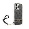 Guess 4G Print Cord - Etui ze smyczką iPhone 14 Pro Max (czarny)