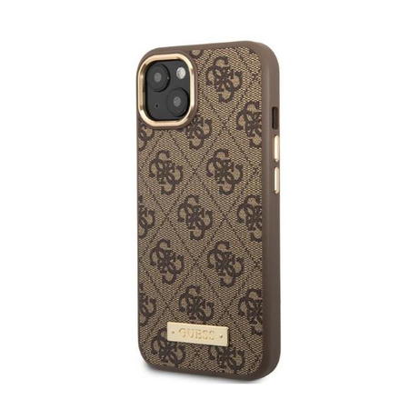 Guess 4G Logo Plate MagSafe - iPhone 13 Tasche (braun)