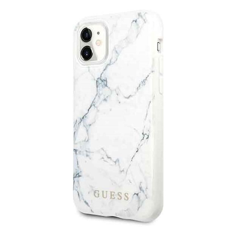 Guess Marble - Coque pour iPhone 11 (blanc)