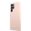 Guess Silicone Script Metal Logo - Etui Samsung Galaxy S22 Ultra (różowy)