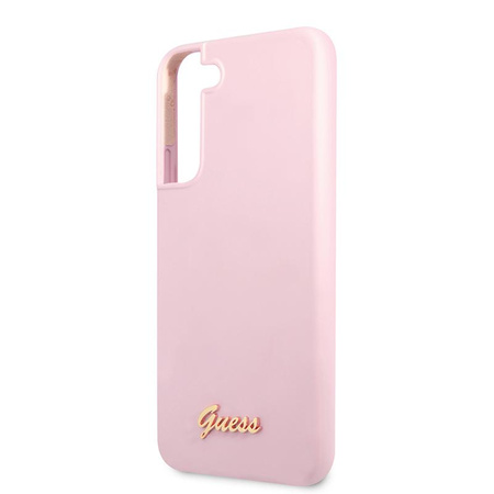 Guess Silicone Script Metal Logo - Etui Samsung Galaxy S22 (lawenda)
