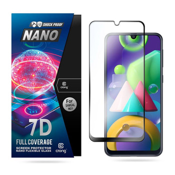 Crong 7D Nano Flexible Glass - Verre hybride 9H pour l'ensemble de l'écran du Samsung Galaxy M21