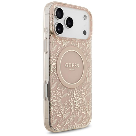 ETUI DO IPHONE 17 PRO MAX do MAGSAFE GUESS RÓŻOWE ORYGINALNE ZE SMYCZĄ CASE