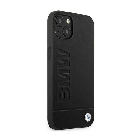 BMW Lederhülle Hot Stamp - iPhone 14 (Schwarz)