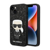 Karl Lagerfeld Glitter Flakes Ikonik - Hülle für iPhone 14 Plus (Schwarz)