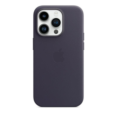 Apple Leather Case - Étui en cuir avec MagSafe pour iPhone 14 Pro (Ink)