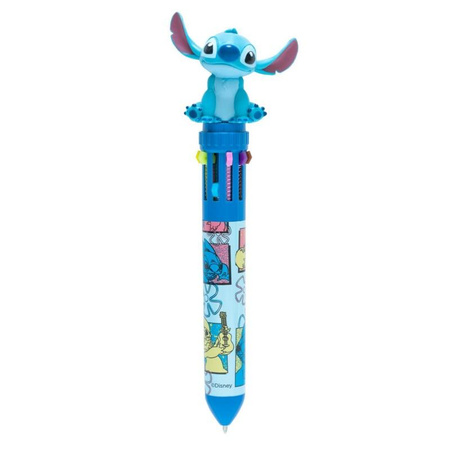 WIELOKOLOROWY DŁUGOPIS STITCH 10 KOLORÓW DLA DZIECI DO SZKOŁY Z FIGURKĄ