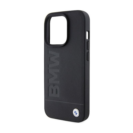 BMW Leather Hot Stamp - iPhone 15 Pro tok (fekete)